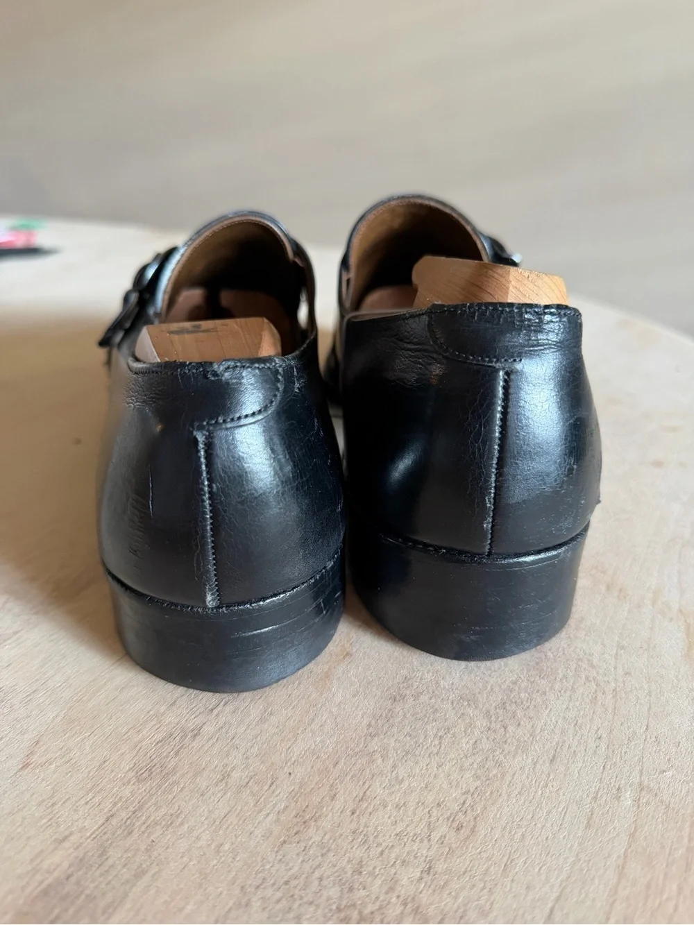 Vintage Allen Edmond DraKe Single Monk Strap Leather Formal Shoes Black Mens 11